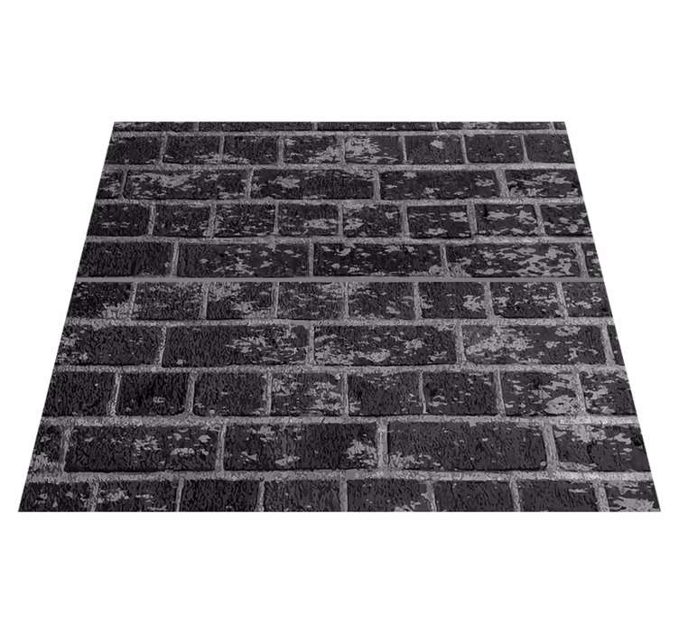 Black vinyl carpet with brick pattern effect - TenStickers