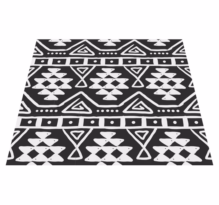 Black vinyl carpet with black and white boho pattern - TenStickers