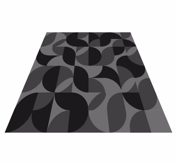 Black vinyl carpet with retro black patterns - TenStickers