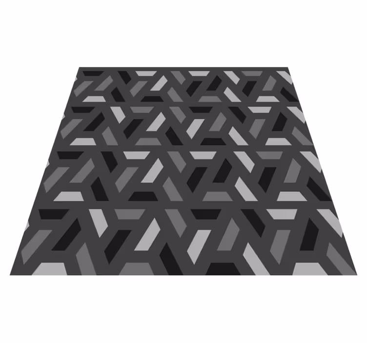 Black vinyl carpet geometric triangles in black tones - TenStickers