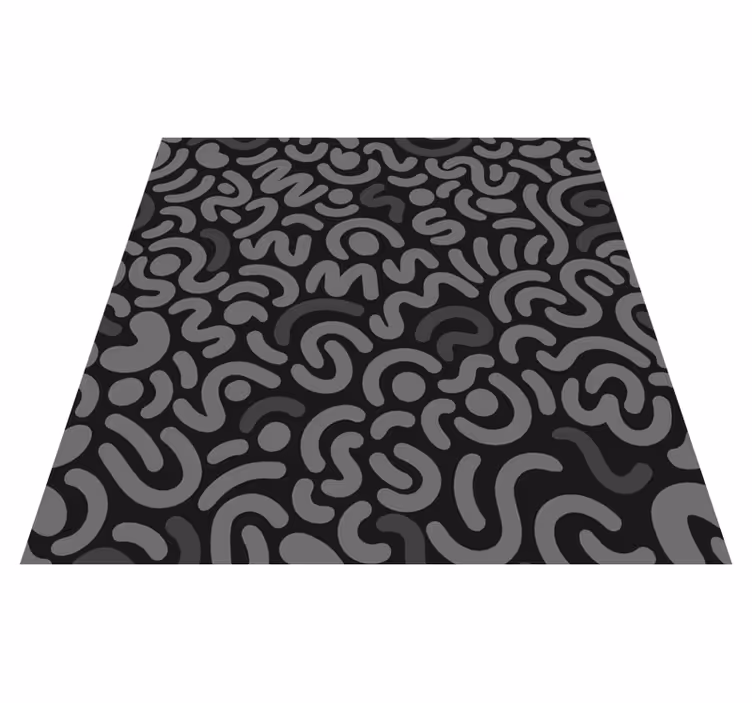 Black vinyl carpet with abstract black curves - TenStickers
