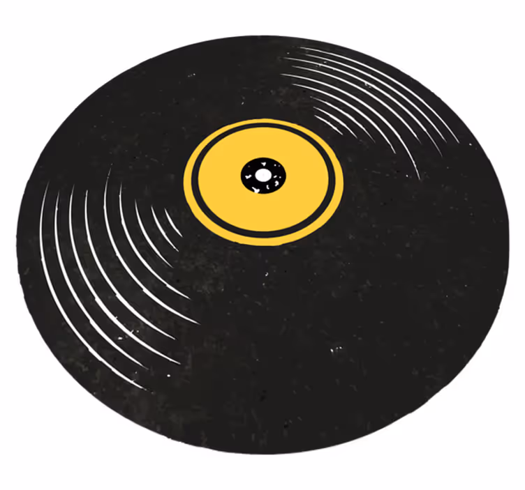 Black vinyl carpet for vintage vinyl records - TenStickers