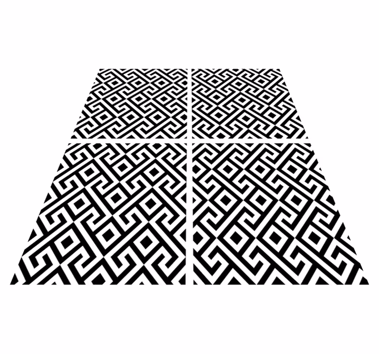 Black vinyl carpet with intricate geometric design - TenStickers