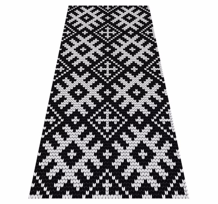 Black vinyl carpet with viking chained squares pattern - TenStickers