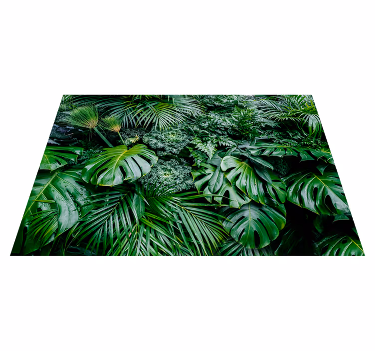 Green vinyl carpet inspired by sunny jungle wallpaper - TenStickers