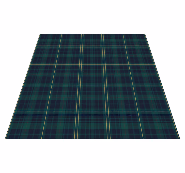 Green vinyl carpet in dark green tartan - TenStickers