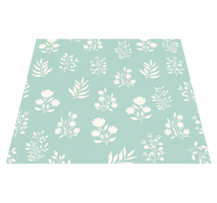 Green vinyl carpet with small floral pattern - TenStickers