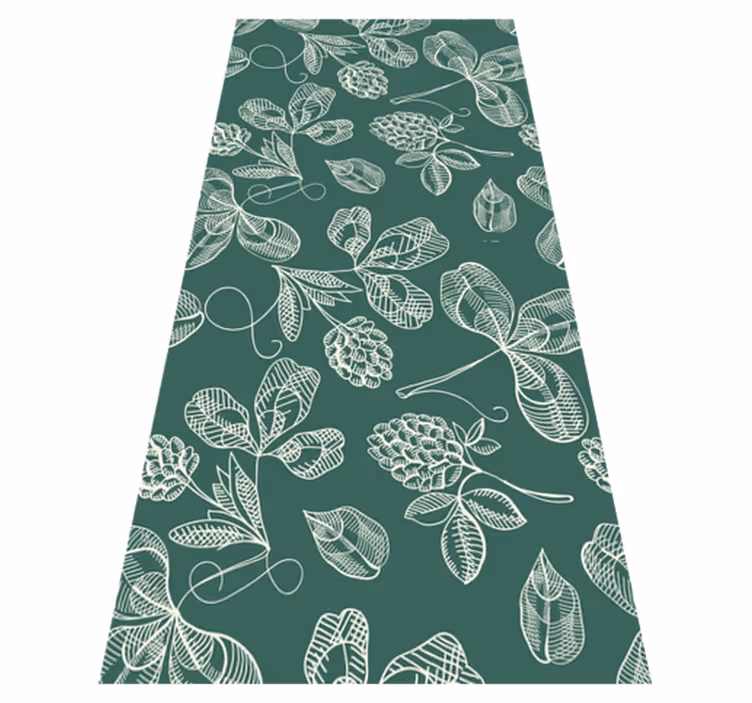 Green vinyl carpet with green leaf doodle - TenStickers
