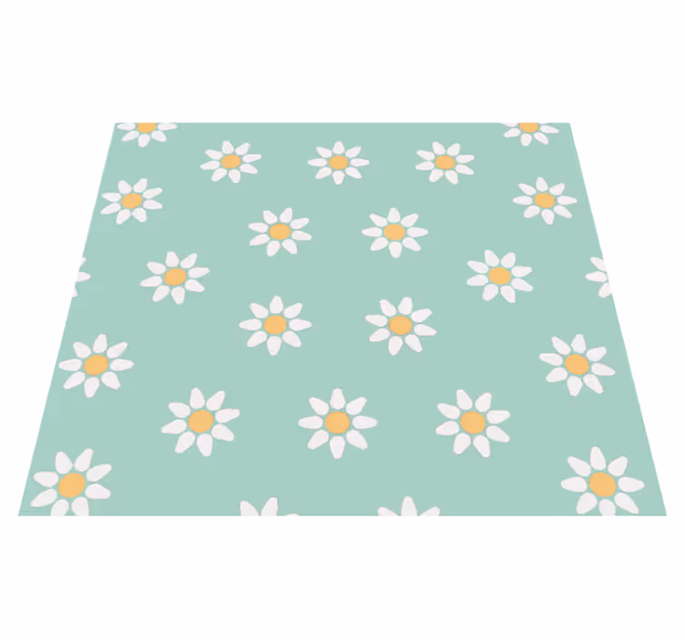 Green vinyl carpet kids daisy design - TenStickers
