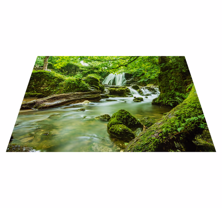Green vinyl carpet calm waterfall - TenStickers
