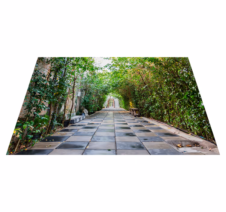 Green vinyl carpet serene garden pathway - TenStickers