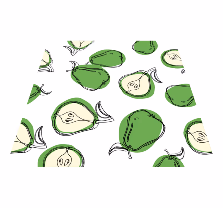 Green vinyl carpet pear kitchen stickers tiles - TenStickers