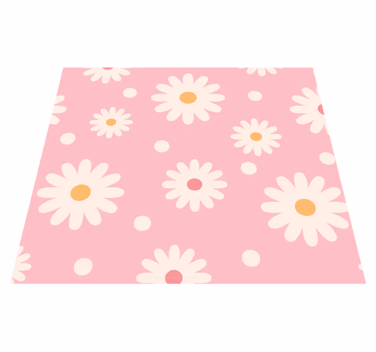 Outdoor vinyl carpet with pink daisy design - TenStickers