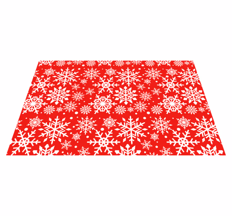 Red snowflakes red vinyl carpet - TenStickers