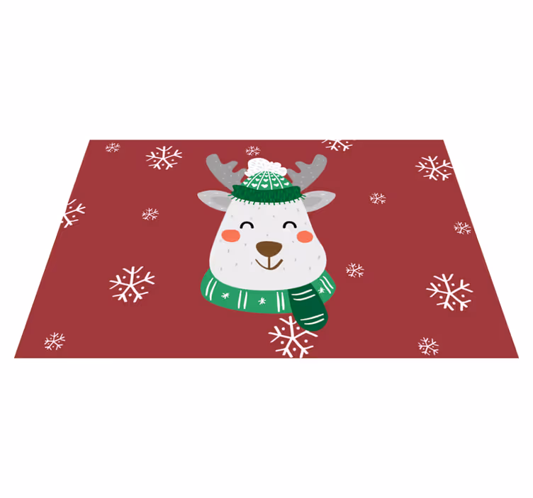 Red vinyl carpet christmas deer for kids - TenStickers
