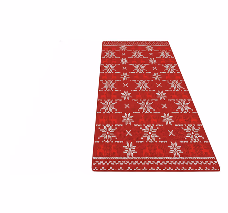 Red vinyl carpet with traditional christmas pattern - TenStickers