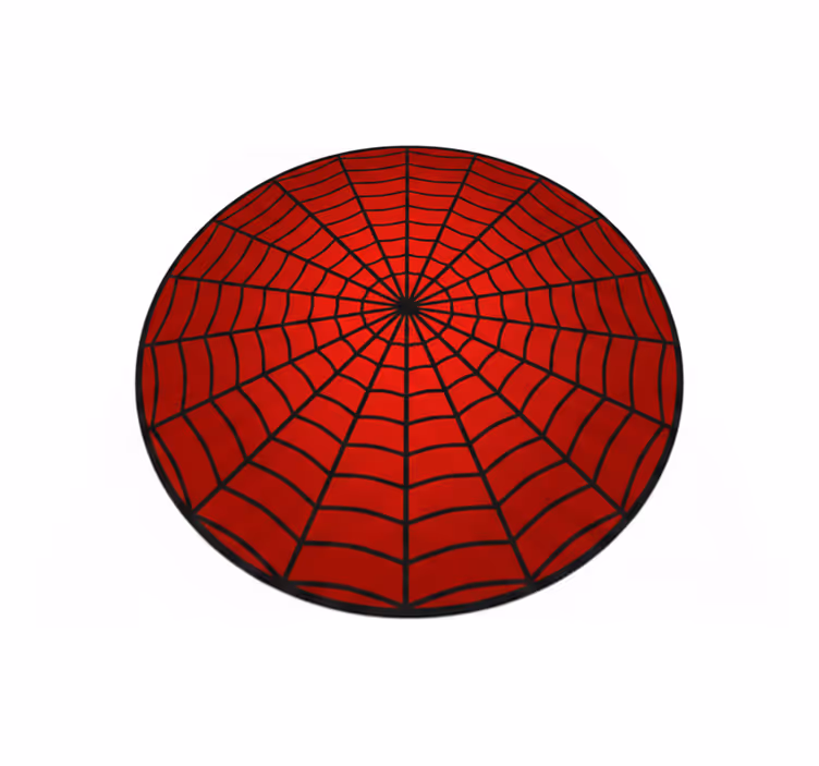 Red vinyl carpet spider web design - TenStickers