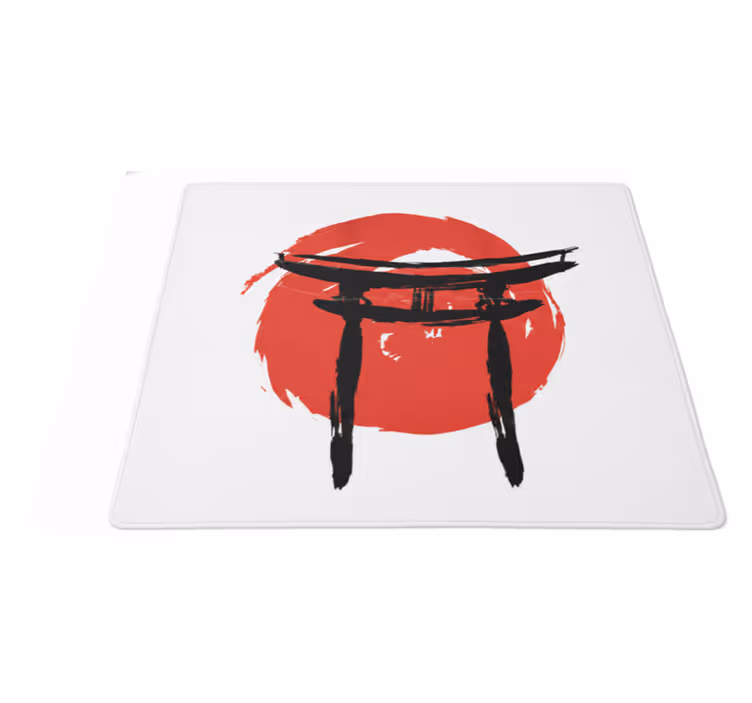 Red vinyl carpet with japanese painted design - TenStickers