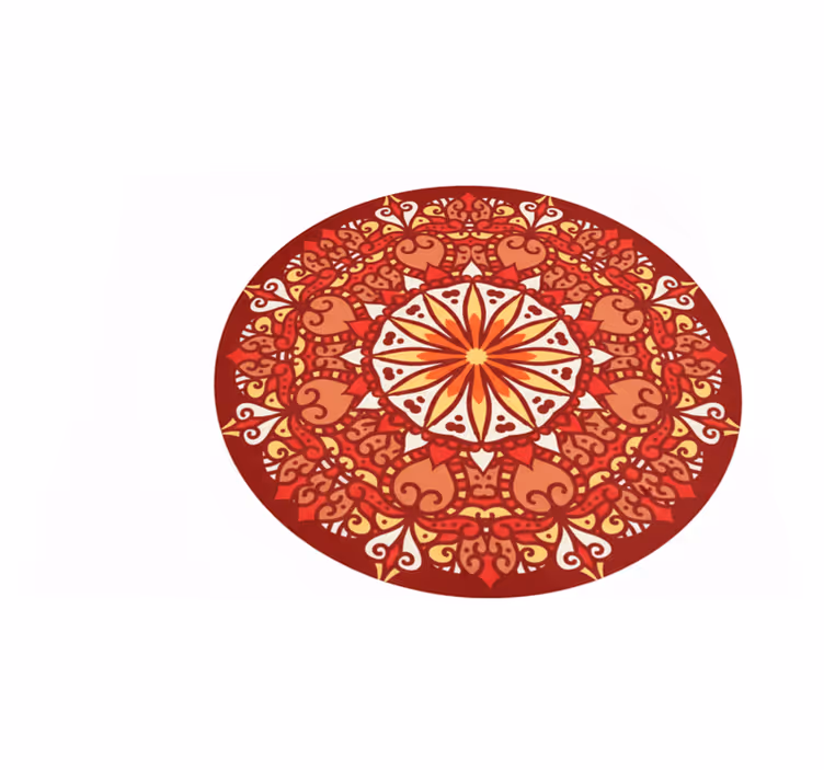 Red vinyl carpet with colorful luxury mandala - TenStickers