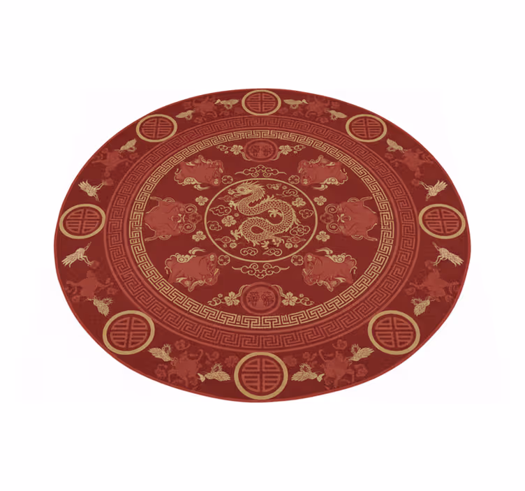 Red vinyl carpet with vintage chinese pattern - TenStickers