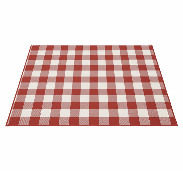 Red checked decoration red vinyl carpet - TenStickers