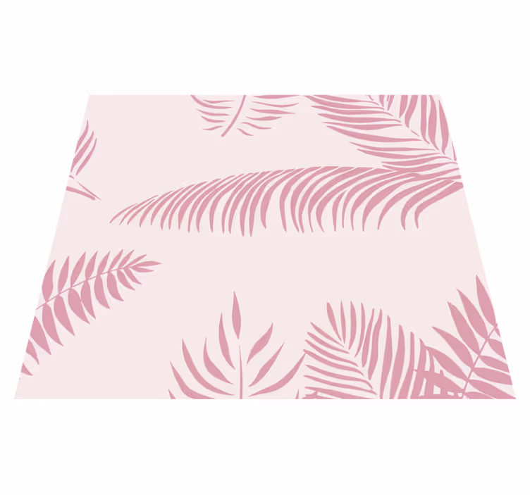 Pink vinyl carpet with large palm leaves - TenStickers