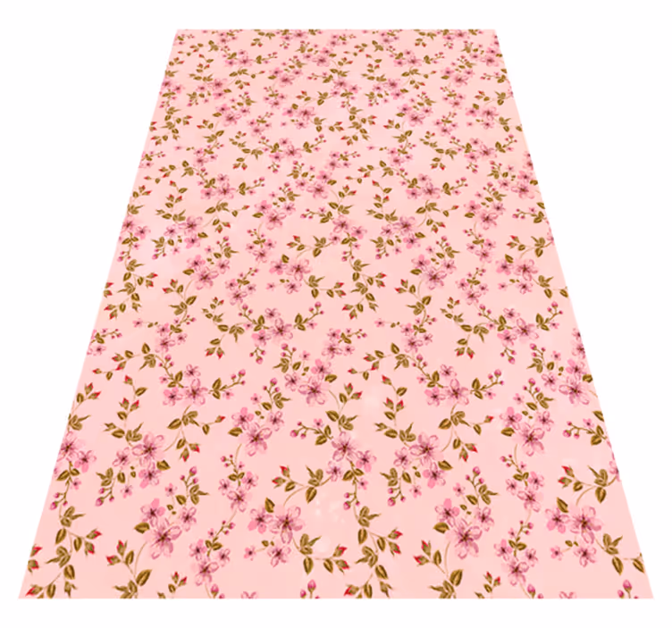 Pink vinyl carpet with watercolor pink flowers - TenStickers