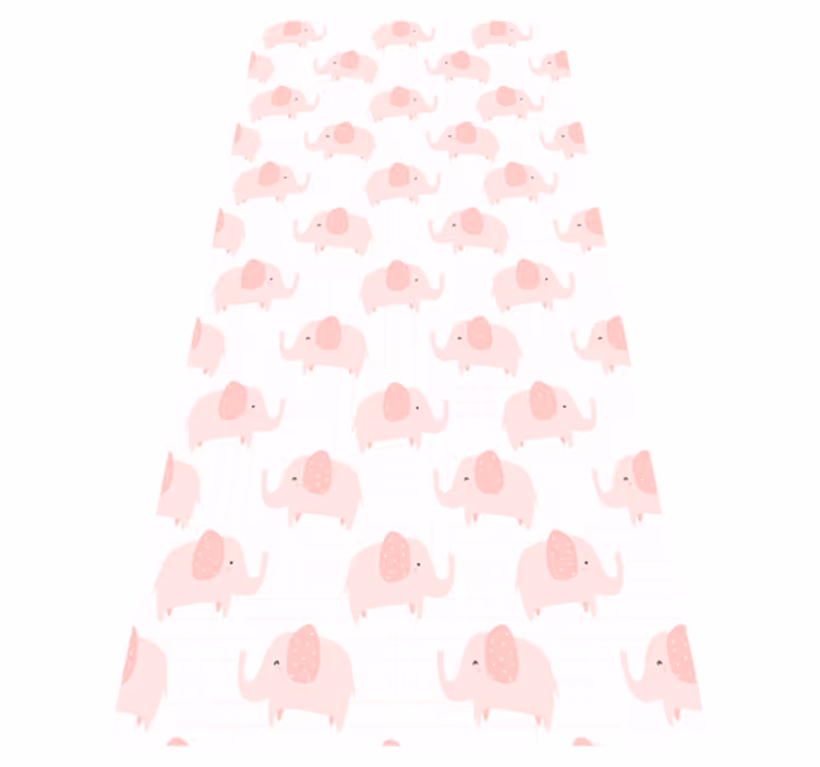 Pink vinyl carpet with pink elephants design - TenStickers