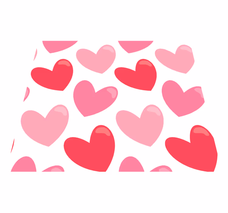 Pink vinyl carpet with large heart shapes - TenStickers