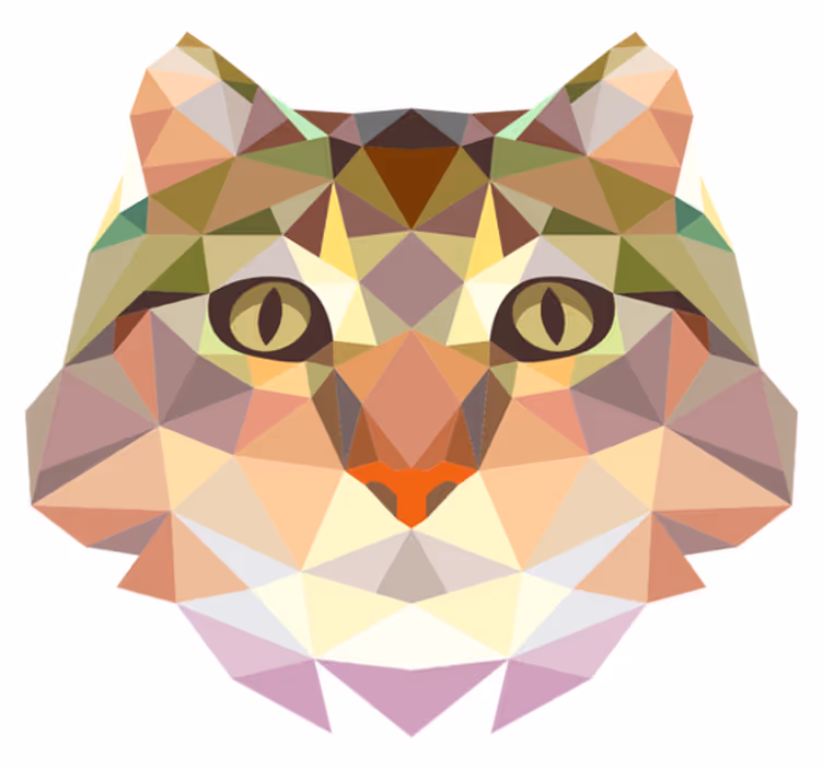 geometric feline animal vinyl carpet - TenStickers