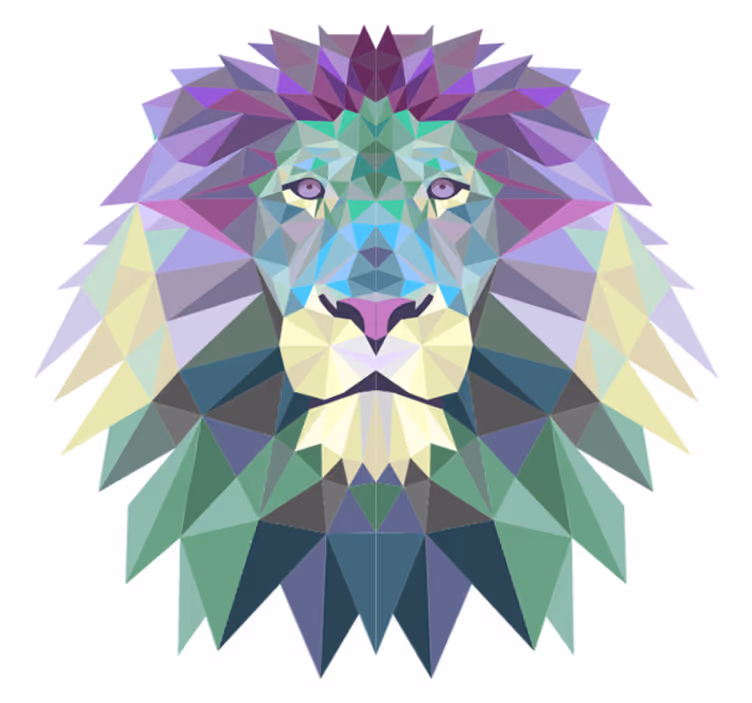 geometric lion animal vinyl carpet - TenStickers