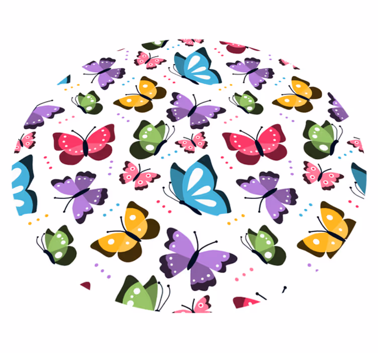 colorful butterfly pattern animal vinyl carpet - TenStickers