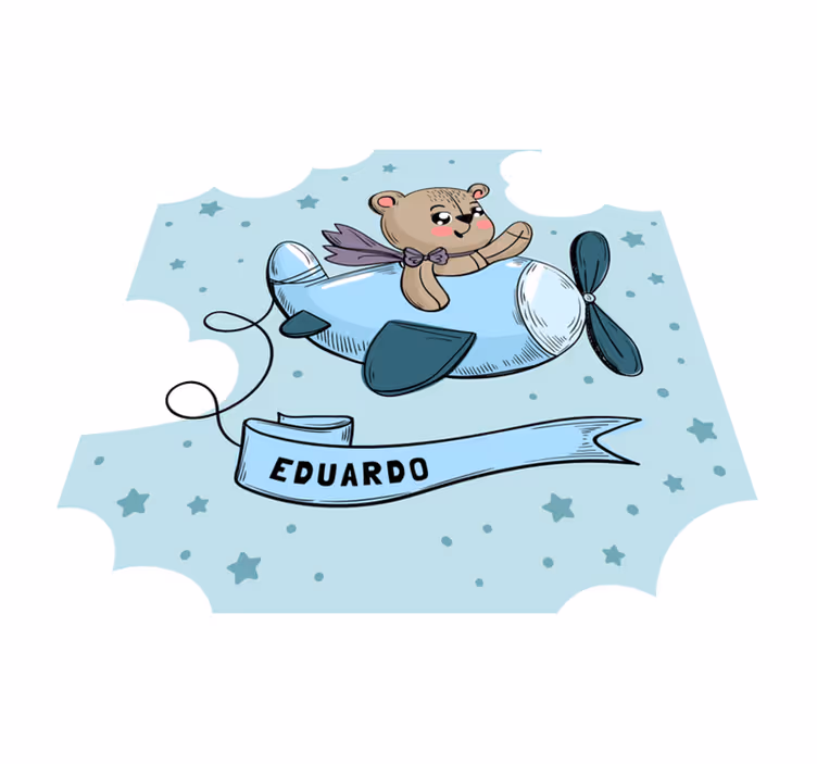 Customizable Teddy Pilot Design custom vinyl carpet - TenStickers
