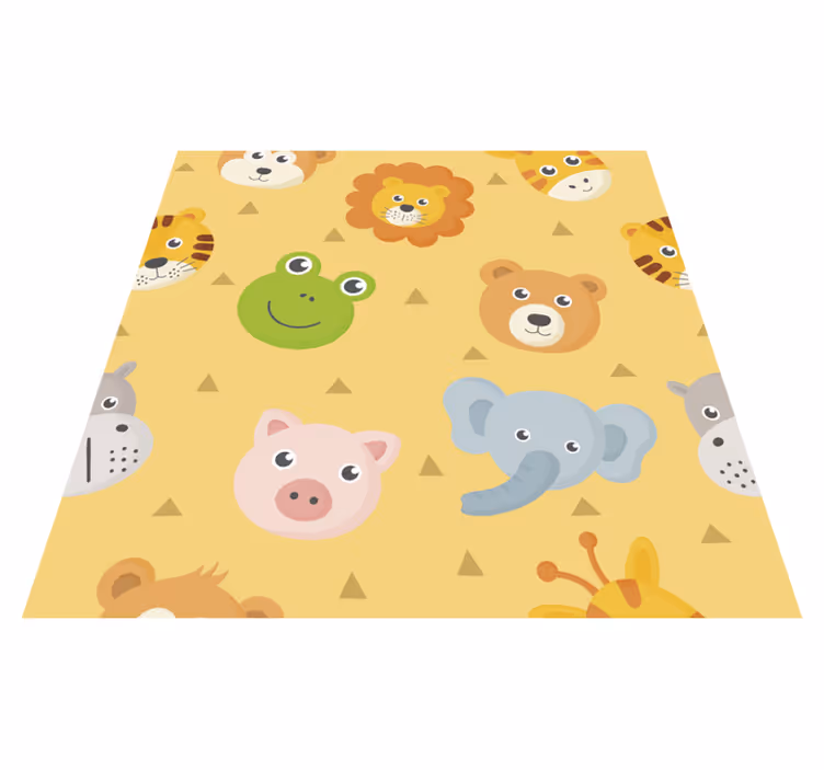 Colourful animal play area nursery vinyl rug - TenStickers