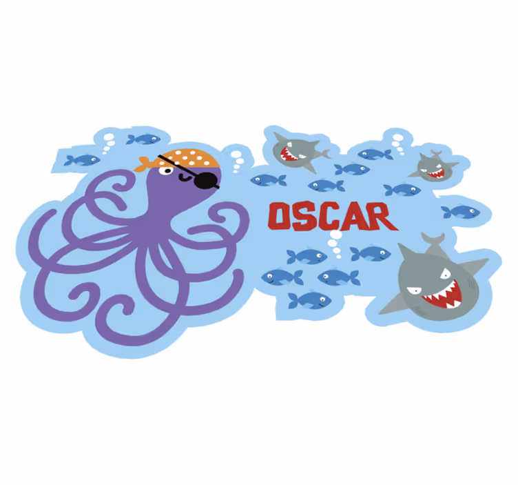 Customizable Ocean Creatures Accent personalised rug - TenStickers
