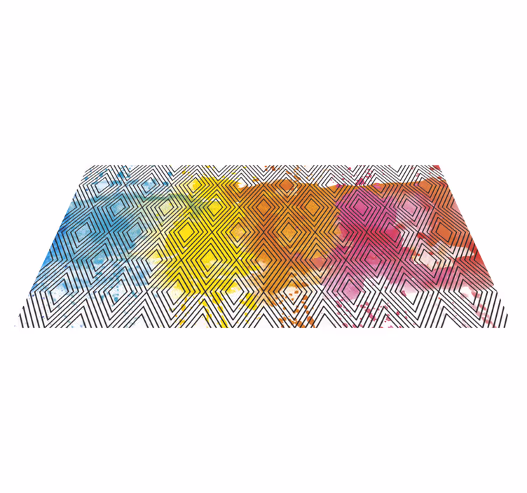 Vinyl rug geometric watercolour diamonds - TenStickers
