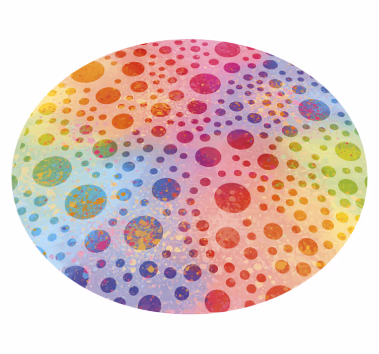 Vibrant Spotted Round Arrangement circular vinyl carpet - TenStickers