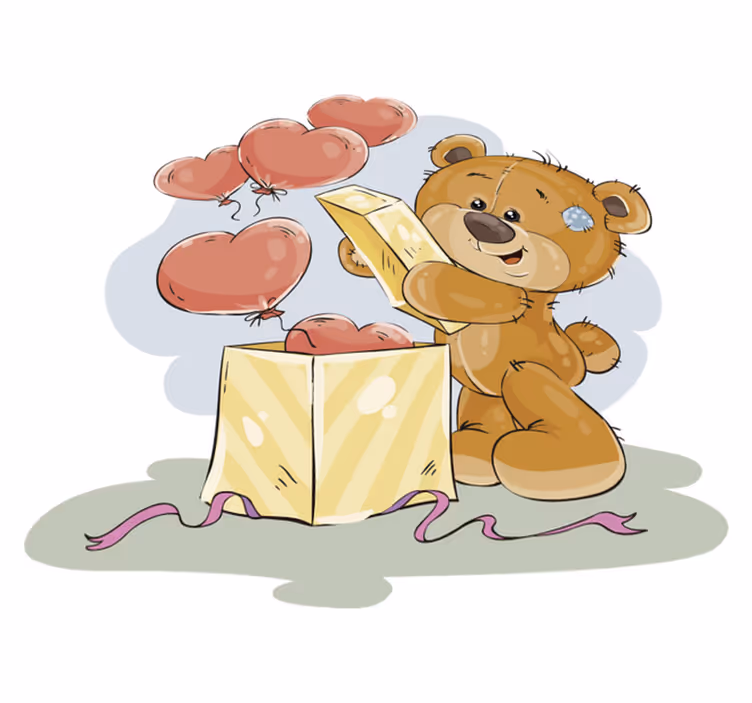 Teddy bear celebration nursery vinyl rug - TenStickers