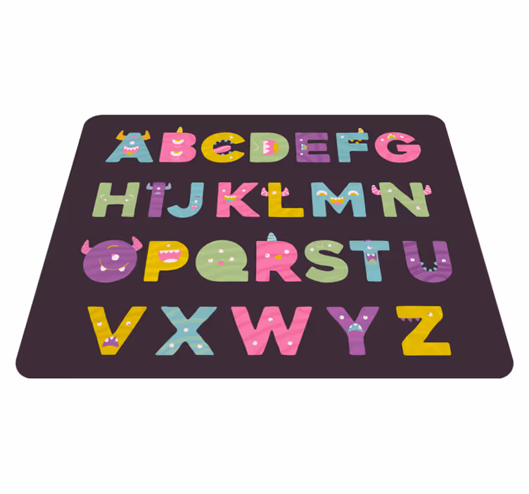 Alphabet educational design children's bedroom vinyl rug - TenStickers