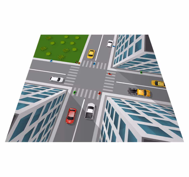 Stunning 3D crossroad vinyl rug - TenStickers