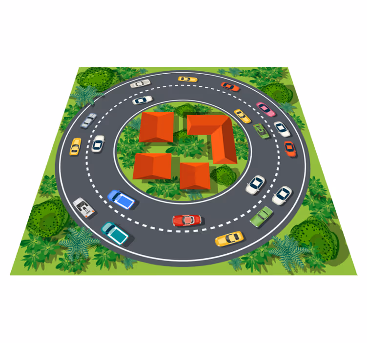 Playful Circuit kids vinyl carpet - TenStickers