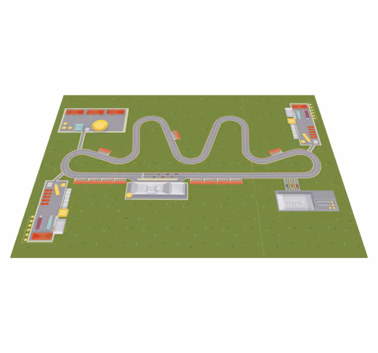 Playful Roadway Map road vinyl carpet - TenStickers