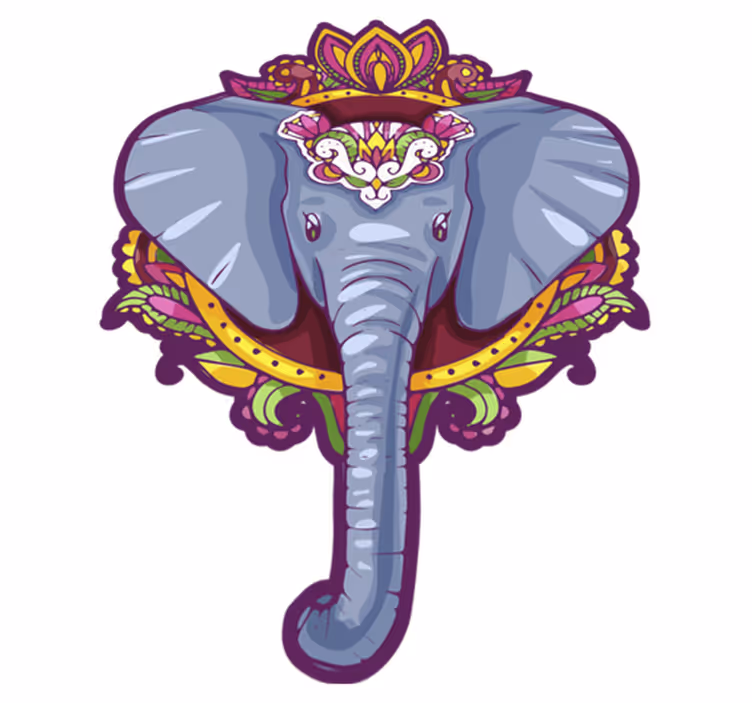 Decorative Elephant animal vinyl carpet - TenStickers