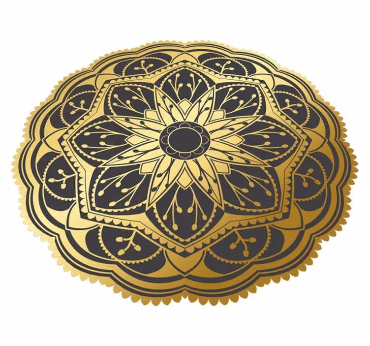 Mandala vinyl carpet in golden mandala design - TenStickers