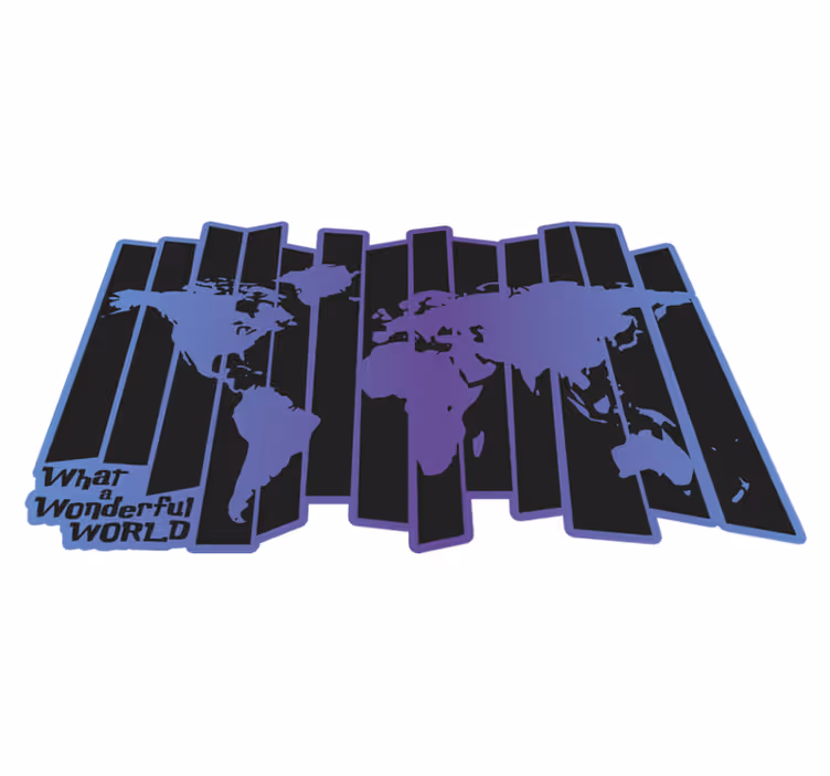 World map vinyl carpet wonderful world vinyl - TenStickers