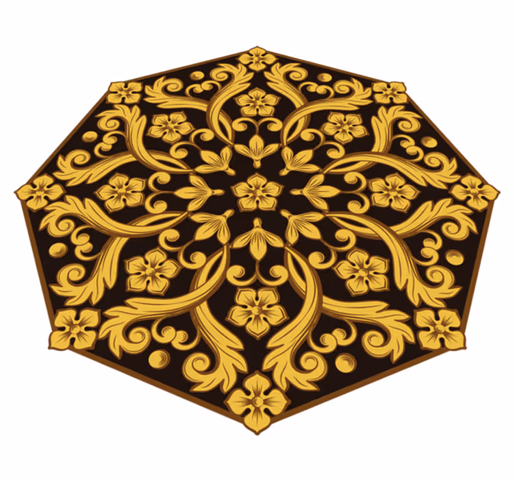 Baroque Foliage Symmetry bedroom vinyl carpet - TenStickers