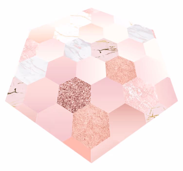 Hexagonal Pastel minimalist vinyl carpet - TenStickers