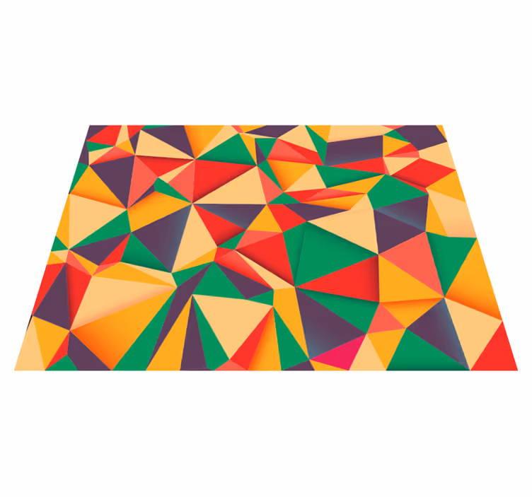 Colorful Triangular Composition geometric vinyl carpet - TenStickers