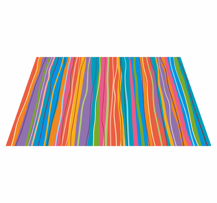 Stunning colored stripes modern vinyl rug - TenStickers
