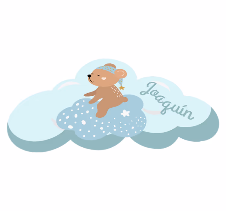 Cloud Bear Motif custom vinyl carpet - TenStickers